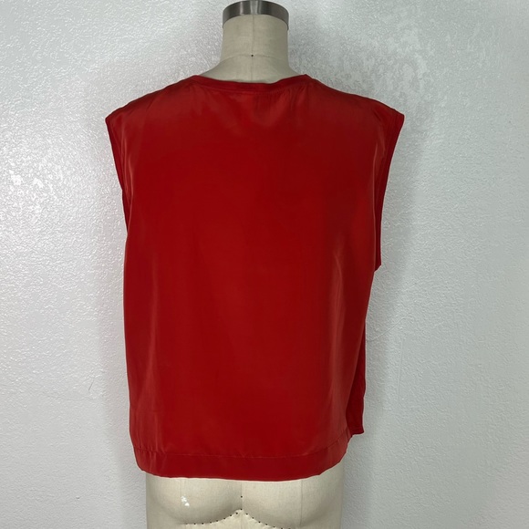 Tiny by Anthropologie front knot red summer everyday basic  top M - Picture 4 of 6